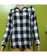 Madewell Black White Plaid Flannel Button Down Shirt, Size XS - $18.32 CAD