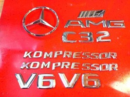 02-04 C32 AMG V6 Kompressor  Emblem Nameplate Set Rear Fenders OE Mercedes Benz  - £63.35 GBP