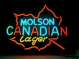 Molson Canadian Lager Leaf Neon Sign 16&quot;x14&quot; - £109.31 GBP