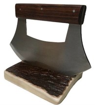 Wood Ergonomic Stainless Steel Ulu 7” Knife Sheath &amp; Moose Antler Knife ... - $1,291.56 MXN