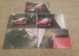 Lot of 5 Vintage Photographs Car Wreck Damage Red Honda - $11.99
