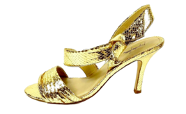 Vintage Inspired (1970s) Women High Heel Sandal Size 6.5 Gold JACQUELINE... - $24.99