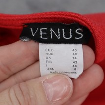 Venus Shirt Womens S Red Round Neck Short Cap Sleeve Back Zip Casual Blouse - £17.81 GBP