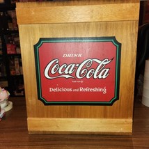 Coca Cola wall cabinet, with 9 cubbies inside.  Holes on back for wall h... - $38.41
