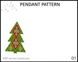 Christmas Tree Brick Stitch Bead Weaving Pattern No.01 - PDF Beaded Toys... - $3.00