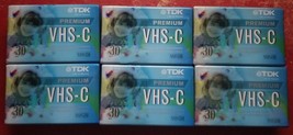 TDK Premium VHS-C Camcorder Tapes! Rare New Pack of SIX (6) 30 minute tapes! - £21.47 GBP