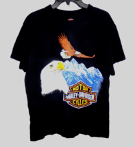 Vintage Harley Davidson Large T-Shirt Single Stitch 3D Emblem Eagle Grap... - £66.39 GBP