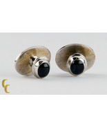 Sapphire Cabochon Cufflinks set in Silver-Colored Metal - $1,951.64 MXN