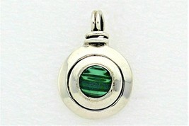MALACHITE SOLITAIRE PENDANT REAL SOLID .925 STERLING SILVER 9.3 g - $131.48 CAD