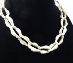 Paola Valentini Sterling Silver 20” Satin Cloud Big Link Chunky Necklace - £176.76 GBP