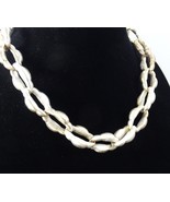 Paola Valentini Sterling Silver 20” Satin Cloud Big Link Chunky Necklace - £176.93 GBP