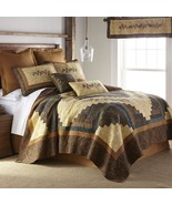 Donna Sharp King Quilt - Cabin Raising Pine Cone Lodge Quilt with Colorf... - £483.12 GBP