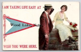 Wood Lake Nebraska Greeting Davidson Schmitz Family Long Pine NE Postcard A35 - £12.04 GBP