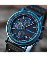 Wooden Watch Men Top Brand Luxury Chronograph Military Quartz Watches fo... - $1,610.52 MXN
