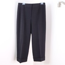 Rafaella Women&#39;s 10 Black Cropped Capri Tapered Cuffed Dress Trouser Pants - £11.14 GBP