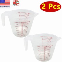 2X 1 Liter (32oz) Clear Plastic Measuring Cup milliliter, liter, oz, cup... - $9.89