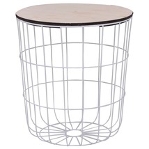 vidaXL White Cylindrical MDF Coffee Table Storage Basket with Handles - $117.99