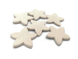 6Pc 45mm Ceramic Bisque Tiles Star Shape Blank Mosaic Tile For Crafts Unpainted - £19.43 GBP