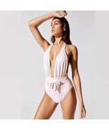 NWT WeWoreWhat We Wore What Brooklyn Shortbread Stripe One Piece Swimsuit M - $108.04 CAD