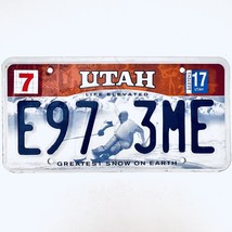 2017 United States Utah Greatest Snow On Earth Passenger License Plate E97 3ME - £14.51 GBP