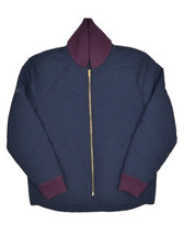 Bonobos Bomber Jacket Mens L Slim Fit Navy Quilted Full Zip Nylon Warm Up - £49.07 GBP