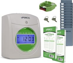 uPunch HN1500 Employee Time Clock Bundle w/ Cards, Rack &amp; Ribbon New Ope... - $125.51 CAD