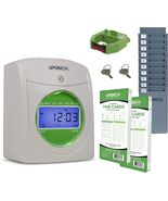 uPunch HN1500 Employee Time Clock Bundle w/ Cards, Rack &amp; Ribbon New Ope... - €77,03 EUR