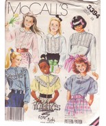 McCALL&#39;S PATTERN 3394 SIZE 10 CHILD&#39;S BLOUSE IN 6 VARIATIONS - £2.35 GBP