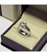 2CT Lab-Created Moissanite Set Women's Solitaire Engagement Ring in 925 Silver - $135.03