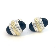 David Yurman Authentic Estate Onyx Cufflinks 14k Gold &amp; Silver DY420 - $485.10