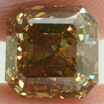 Loose Asscher Shape Diamond Fancy Brown Color 2.62 Carat SI2 Certified Enhanced - £1,703.32 GBP