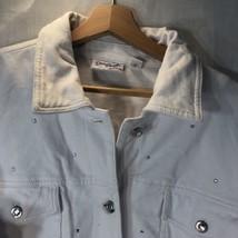 Dream Jeannes by Quacker Factory Size 1x White Sweatshirt Knit Jacket Crystal - £27.16 GBP