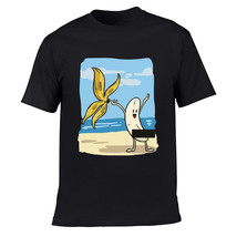 Banana Disrobe Funny Design Print Men&#39;s T-shirt Summer Humor Joke Casual... - £7.97 GBP