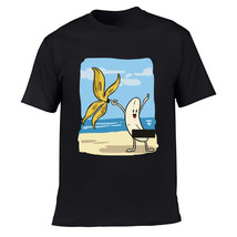 Banana Disrobe Funny Design Print Men&#39;s T-shirt Summer Humor Joke Casual... - £7.85 GBP