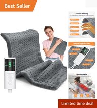 Luxury Electric Heating Pad - 12x24 for Neck, Back &amp; Cramps - 4 Timers I... - $46.48