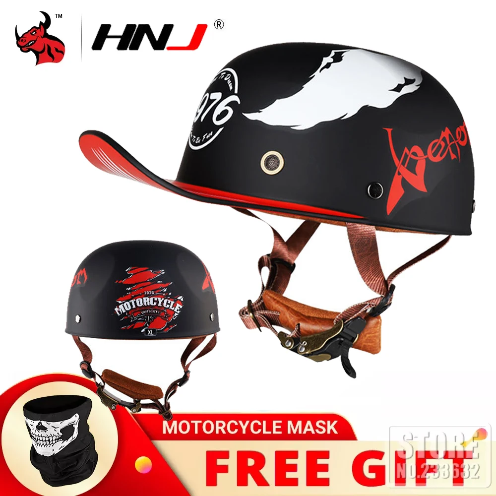 HNJ Motorcycle Helmet Half Face Baseball Cap Bicycle Vintage Summer Helmet  Men  - £166.89 GBP
