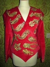 CUSTOM MADE Designer inspired burlesque crimson red velvet open sleeves ... - £382.89 GBP
