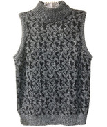 Vintage Diane Von Furstenberg Black Silver Knit Vest Top sz M - £27.18 GBP