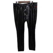 Tripp NYC Black 32/15  Faux Patent Leather PVC Vinyl Black Goth Rave Pants  - £33.10 GBP