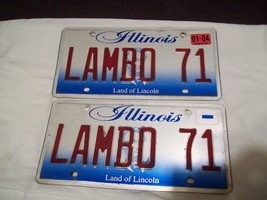 Vintage LAMBO 71 Pair of Illinois IL License Plate for Green Bay Packers... - $276.61 MXN