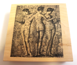 Toybox The Three Graces Ancient Sculptural Women Large 3-1/2&quot; X 4&quot; Rubber Stamp - £19.97 GBP