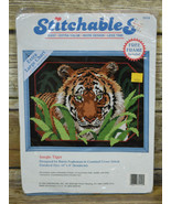 Vintage NOS Dimensions Cross Stitch Kit Jungle Tiger 72114 1992 10x8 - £7.79 GBP