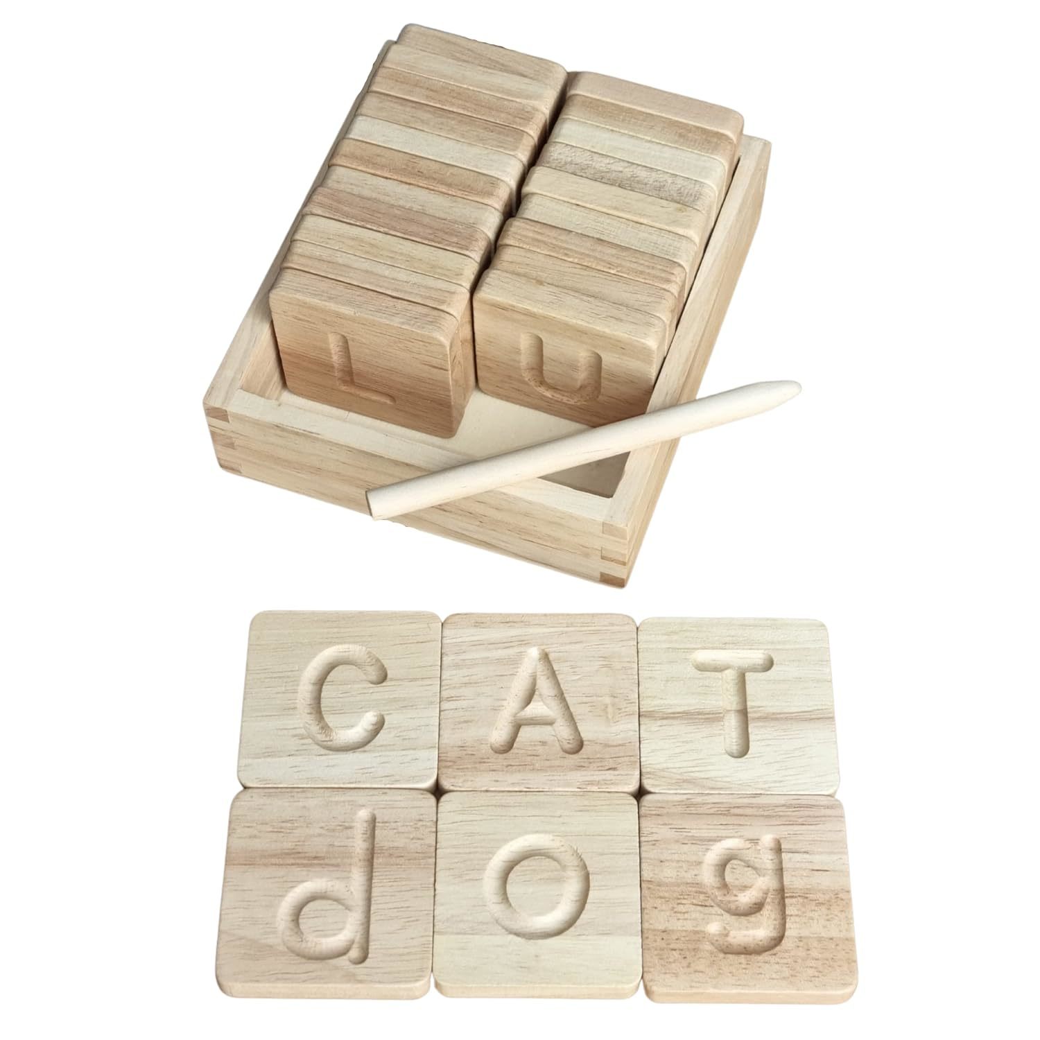 Preschool Learning Letter Tracing | Montessori Wooden Alphabet Tracing | Abc Fla