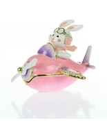 Bunny on the Airplane Trinket Box Handcrafted by Keren Kopal with Crystals - £71.82 GBP