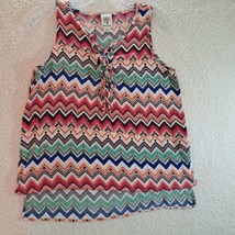 Juniors Self Esteem Boho Top Sz XL Sleeveless Lace Up Front  - $6.81