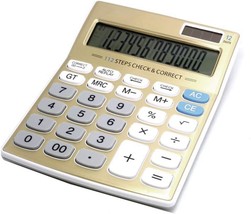 Meichoon Standard Function Desktop Calculator, Solar Battery Dual Power With 12 - £30.83 GBP