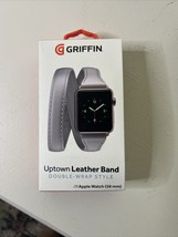 Griffin Apple Watch 38mm Uptown Double-Wrap Genuine Leather Band – White New - £7.35 GBP