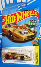 Hot Wheels 2023 Factory Set HW Art Cars #65 &#39;76 Greenwood Corvette Gold w/ MC5s - £3.16 GBP