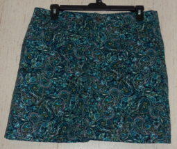 EXCELLENT WOMENS Croft &amp; Barrow STRETCH NAVY BLUE W/ PAISLEY PRINT SKORT... - £25.89 GBP