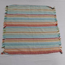 Food Network Placemat Stripe Material Fringed Square - $7.92